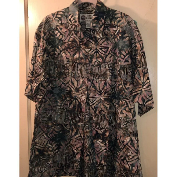 Tribal Hawaiian Shirt Tall Men’s L Casual Basic Options Excellent Condition - Picture 1 of 5